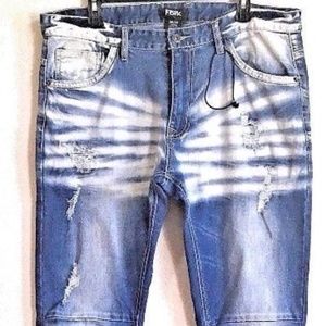 FBRK Men's Rip Span Moto Jeans 38/34